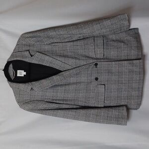 GAP Women's Classic Gray/ Black Plaid Blazer Double Button Front. Size 14